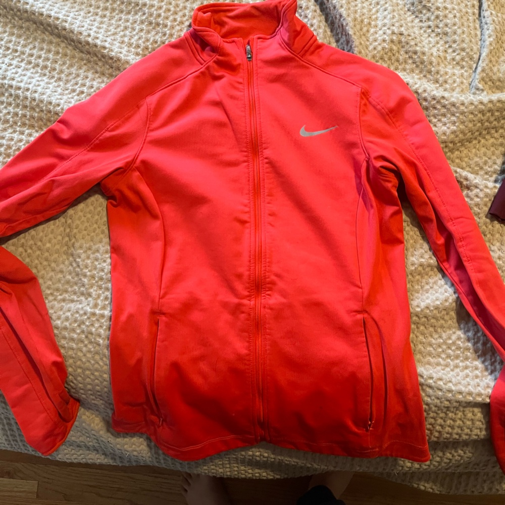 Red Nike Running Dri- Fit Zip-up